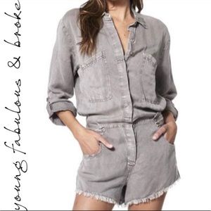 Young fabulous and broke - grey denim romper